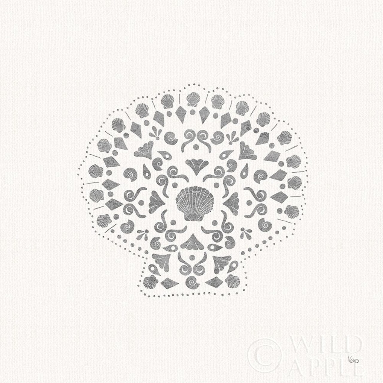 Sea Charms III no Words Silver Poster Print by Veronique Charron # 63491